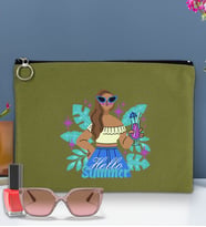 BK Gİft Yaz Temalı-3 Astarlı Portföy Çanta 30x21cm(12 Renk Seçeneği), Baskılı El Çantası, Organizer Çanta (Yeşil)