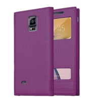 Samsung Galaxy Note 4 Uyumlu Pencereli Kapaklı Magnum Kılıf (Mor)