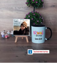 Biyoloji Öğretmeni Fotoğraflı Dekoratif Taş, Kupa Bardak Beyaz Hediye (Model 11)