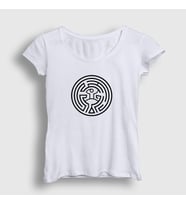 Presmono Kadın Sarı Maze Westworld T-Shirt 224500tt (Beyaz)