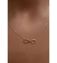 Fiyonk Kuyumculuk  14 Ayar Altın Sonsuzluk Kolye (Rose)