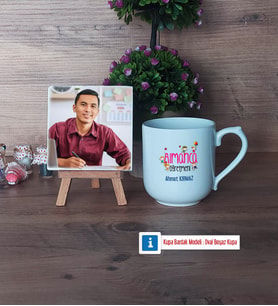Almanca Öğretmeni Fotoğraflı Dekoratif Taş, Kupa Bardak Beyaz Hediye (Model 5)