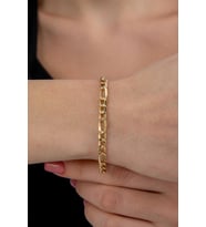14 Ayar Altın Figaro Bileklik 4.70 mm (Rose)