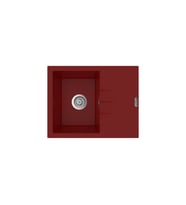 POLEX Cristalüx Granit Eviye P-S60 Tezgah Altı Ve Tezgah Üstü Kare Mutfak Evyesi 60,5x49,5cm (Bordo)