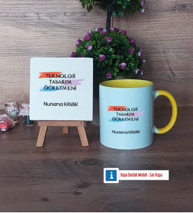 Teknoloji ve Tasarım Öğretmeni Dekoratif Taş, Kupa Bardak Kırmızı Hediye (Model 6)