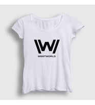 Presmono Kadın Sarı Logo V2 Westworld T-Shirt 223921tt (Beyaz)