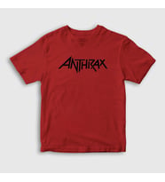 Presmono Unisex Çocuk Beyaz Anthrax T-Shirt 10066tt (Kırmızı)