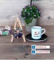 Okul Müdürü Türk Kahvesi Fincanı Ahşap Altlıklı ve Fotoğraflı Ahşap Anahtarlık Hediye Öğretmenler Günü Hediyesi (Model 7)