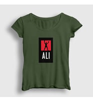Presmono Kadın Sarı Victory Muhammed Ali T-Shirt 230960tt (Haki)