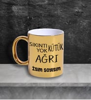 Ağrı Temalı Kişiye Özel İsim ve/veya Fotoğraflı Kupa Bardak No:X025-04 (Gold)