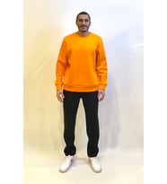 Erkek Bisiklet Yaka Rahat Kalıp 3 iplik İçi Polarlı Kalın Sweatshirt SPR24SW36 (Turuncu)