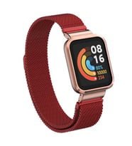 Mi Watch Lite Kordon Kasalı Milano Loop Metal Kordon (Kırmızı)