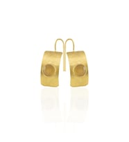 Kadir Jewellery 22 Ayar Altın Kaplama Kadın Minimal Küpe -El İşçiliği Ve Hipoalerjenik Küpe (Sarı)