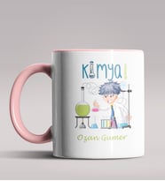 Kişiye Özel Kimya Öğretmeni Tasarım Siyah Renk Kupa Bardak 6 (Pembe)