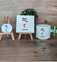 Ütopyalar Güzeldir Hediye Seti Kupa Bardak T Kulplu, Dekoratif Taş, Anahtarlık Arkadaşa Sevgiliye Kardeşe Doğum Günü Hediyesi (Model 8)