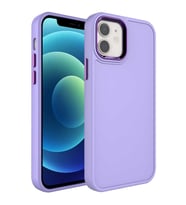 Uyumlu Model Apple iPhone 12 Kılıf Kamera Çerçeveli Arka Kısmı Temizlenebilir Kapak (Lila)