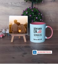 Sevgiliye Hediye Fotoğraflı Dekoratif Taş, Kupa Bardak Beyaz Hediye (Model 6)