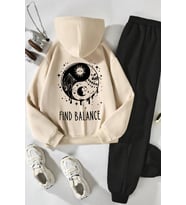 Çocuk Yin & Yang Eşofman Takımı (Bej)