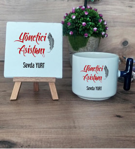 Yönetici Asistanı Hediye Seti Kupa Bardak T Kulplu ve Dekoratif Taş Kişiye Özel Hediye (Model 2)