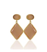 Kadir Jewellery 22 Ayar Altın Kaplama Kadın Sallantılı Küpe -El İşçiliği Ve Hipoalerjenik Küpe (Turuncu)