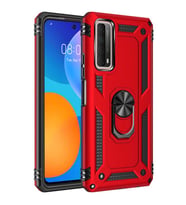 Huawei P Smart 2021 Kılıf Zore Vega Yüzük Standlı Zırh Kılıf (Kırmızı)