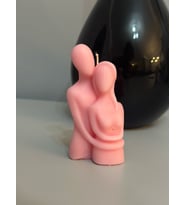 Sarılan Çift Dekoratif Mum (Pembe)