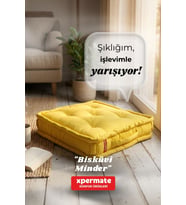 XPERMATE Bisküvi Minder Petek Önü Palet Üstü Minderi Fransız Minder Bank ve Bahçe Minderi 55x55x14 cm (Sarı)