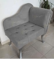 Yeni Model Ters Kol Tekli Köşe Koltuğu Josefin Bench Gümüş Ayak (Gri)