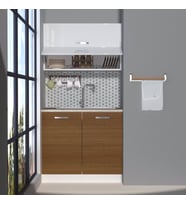 Decoraktiv Mini 90Y MDF Hazır Mutfak Dolabı - Tezgah Dahil (Beyaz - Ceviz)