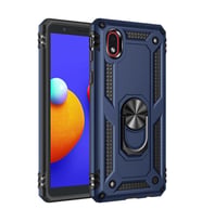 Samsung Galaxy A01 Core Uyumlu Kılıf Standlı Manyetik Yüzüklü Military Magnetic Ring Polycarbonate and TPU Case (Lacivert)