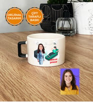 Kişiye Özel Karikatürlü Psikolog Hediye Lüks Fincan Kadın Psikologa Tıp Bayramı Hediyesi (Siyah)