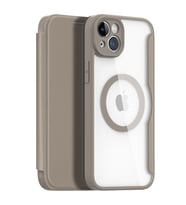 Dux Ducis iPhone 14 6.1 Kılıf Skin X Pro Series MagSafe Kapaklı Kılıf Folio Case (Bej)