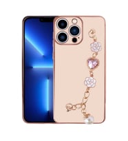 iPhone 14 Pro Kılıf El Tutamaçlı Kamera Korumalı Taka Silikon (Pembe)