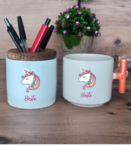 Unicorn Hediye Sepeti Kupa Bardak T Kulplu, Kalemlik Hediyeleri Kardeşe Sevgiliye Arkadaşa Hediye (Model 7)