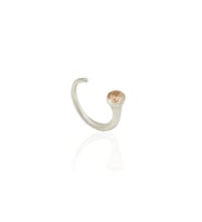 Kadir Jewellery 925 Ayar Gümüş Kaplama Zirkon Taşlı Ayarlanabilir Kadın Minimal Yüzük (Turuncu)
