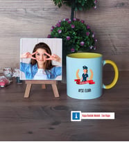 Kadın Polis Fotoğraflı Dekoratif Taş, Kupa Bardak Beyaz Hediye (Model 7)