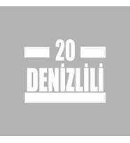 20 Denizlili Araba Sticker siyah 16x9 CM (Beyaz)