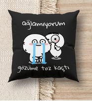 BK Gift Esprili Premium Kumaş Siyah Kırlent Yastık, Ev Hediyesi, Ev Dekorasyonu, Dekoratif Hediye (Model 13)