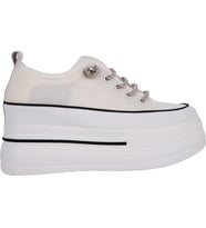Guja 24y345-10 Kadın Kalın Taban Gizli Ökçeli Sneaker Ayakkabı (Beyaz)