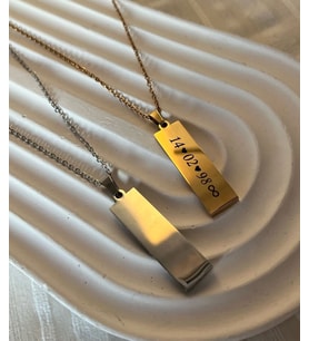 ÇELİK KİŞİSELLEŞTİRİLEBİLİR PLAKA KOLYE (Gold)