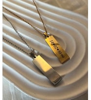ÇELİK KİŞİSELLEŞTİRİLEBİLİR PLAKA KOLYE (Gold)