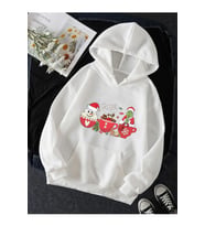 Grinch Yeni Yıl Kapşonlu Sweatshirt (Beyaz)