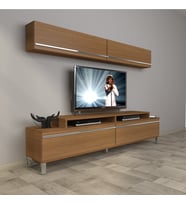 Decoraktiv Ekoflex 5 Mdf Krom Ayaklı Tv Ünitesi Tv Sehpası (Ceviz)