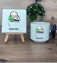 Umurumda Değil Hediye Seti Kupa Bardak T Kulplu ve Dekoratif Taş Arkadaşa Hediye (Model 2)