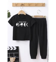 Çocuk Celestial Sun Moon Alt - Üst Eşofman Takımı (Siyah)