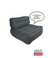 Xpermate DuoFlex Sırtlı Minder Koltuk İskandinav Tarzı Ergonomik  Sırtlıklı Oturma Minderi 80x80x30 (Antrasit)