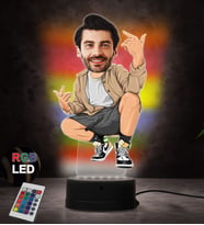Doğum Günü Hediyesi,Sevgiliye Hediye, Kişiye Özel Fotoğraflı Rapçi Karikatür 3D Led Lamba (RGB)