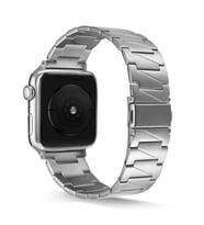 Apple Watch 44mm Uyumlu Kordon KRD-48 Metal Kordon (Gümüş)