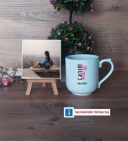 Halaya Hediye Fotoğraflı Dekoratif Taş, Kupa Bardak Beyaz Hediye (Model 5)