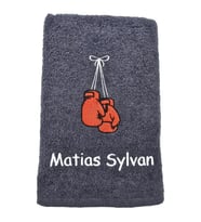 İsimli Boks Temalı Antreman Havlusu 50x90 cm (Kırmızı)